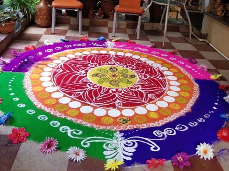 Circular Floral Kolam